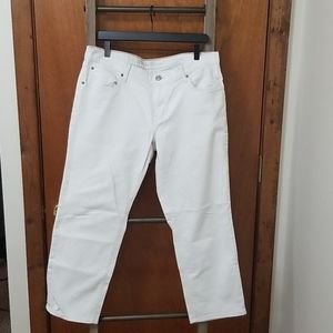 EDDIE BAUER white crop boyfriend jeans